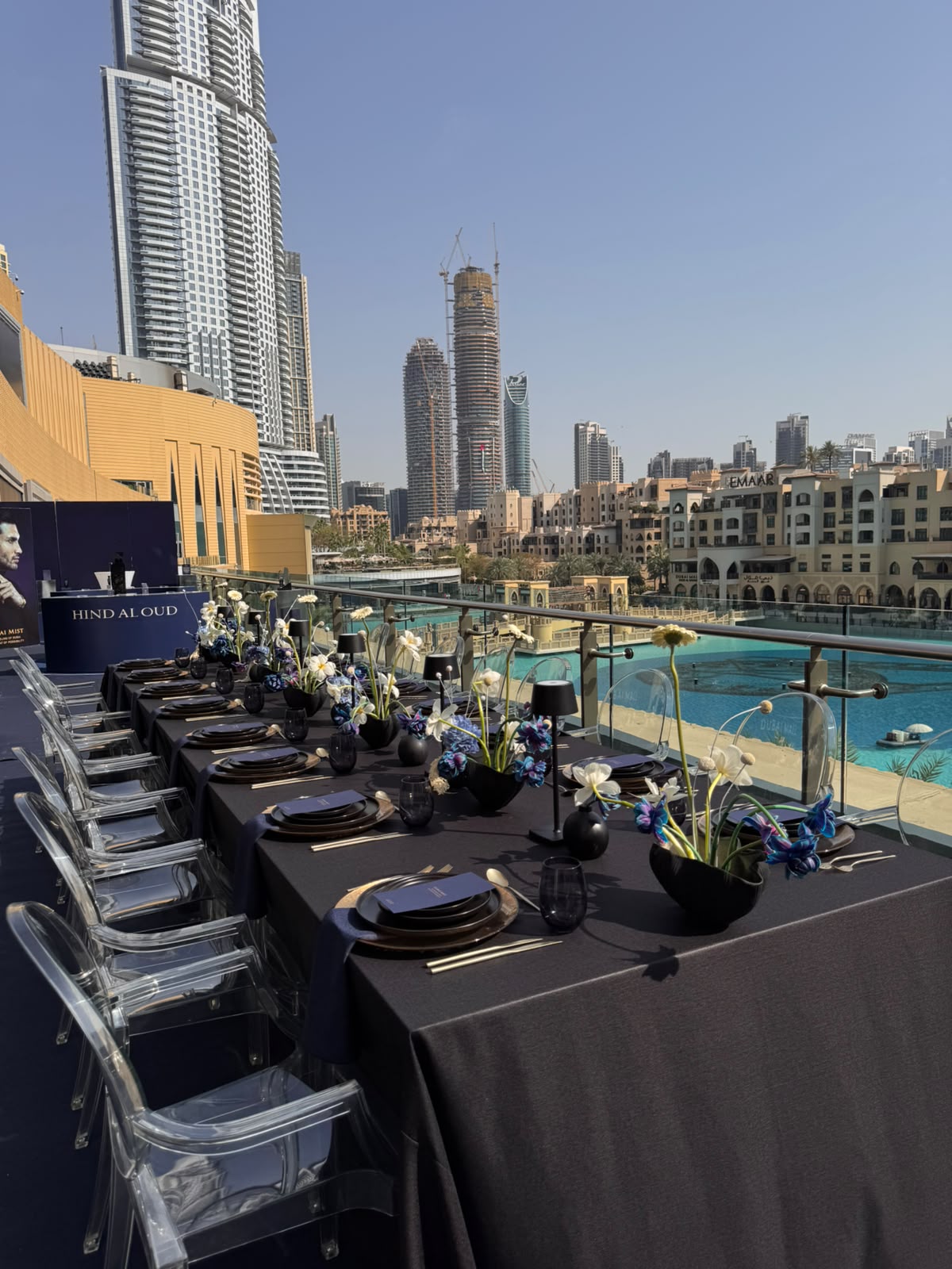 Luxury home catering in Dubai — elegant private dining table set in a villa