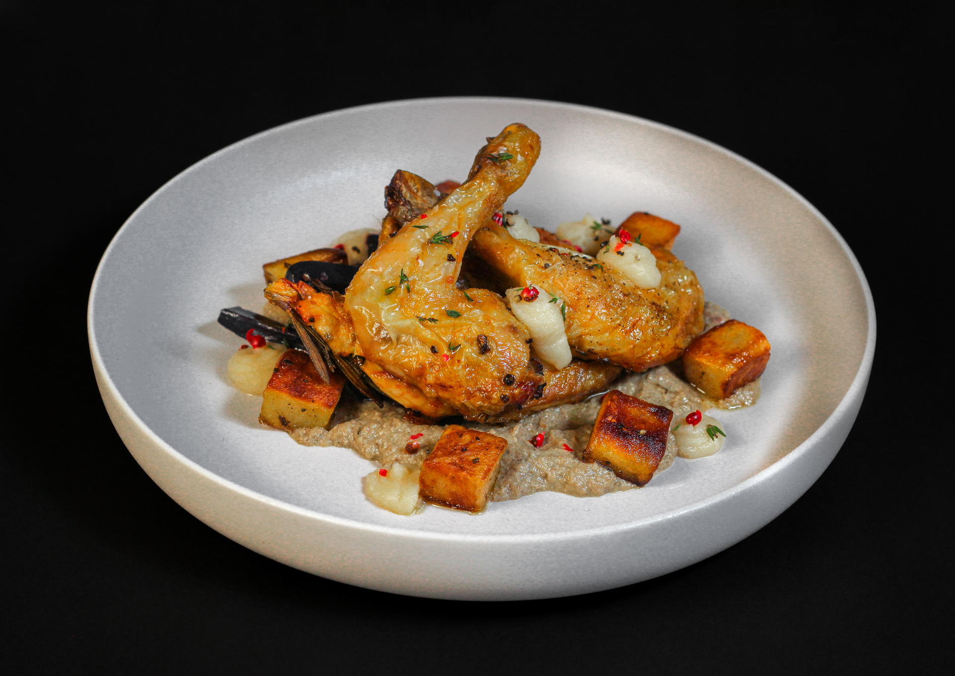 Roasted chicken with seasonal vegetables