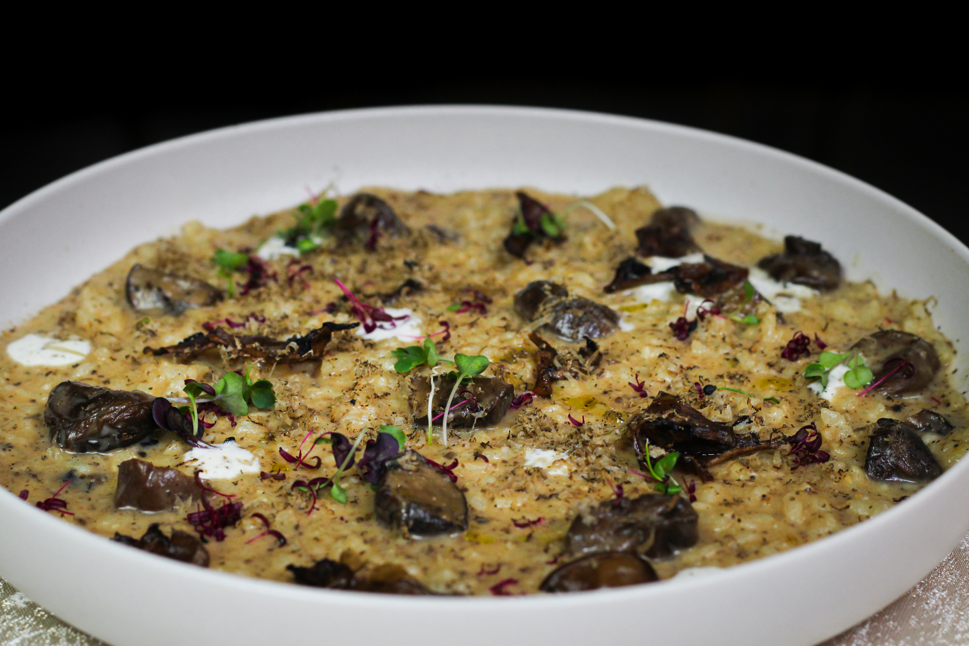 Creamy risotto with mushrooms and herbs