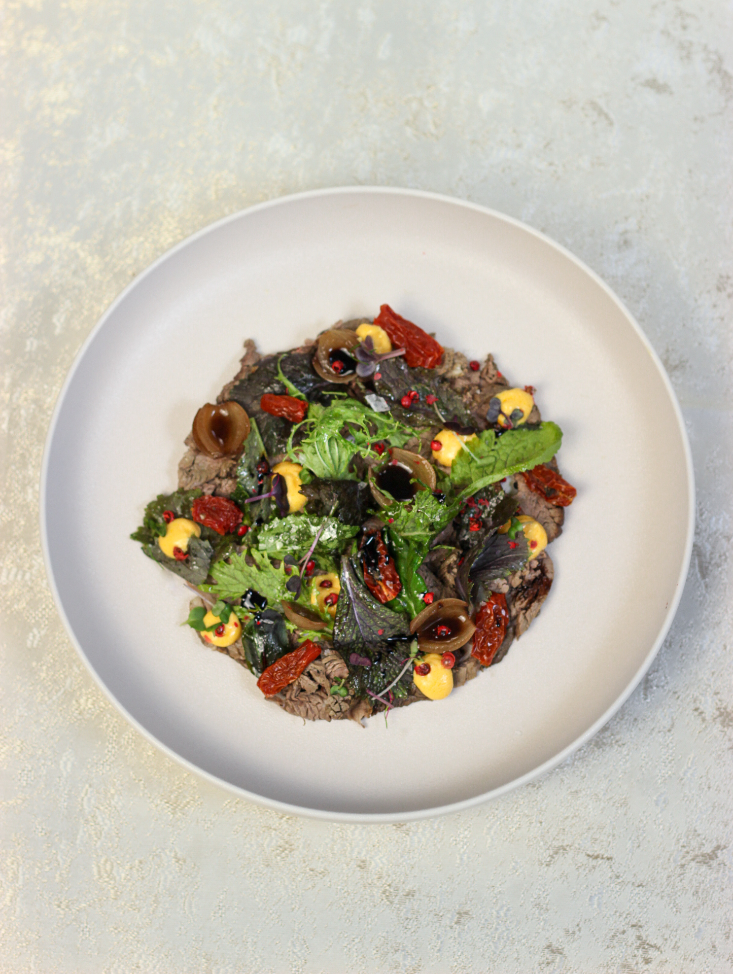 Mediterranean pasta with fresh herbs and olives